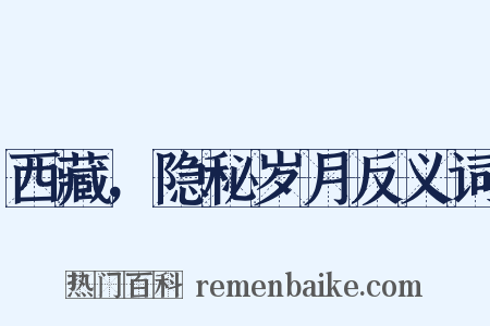 西藏，隐秘岁月反义词是什么意思的图片